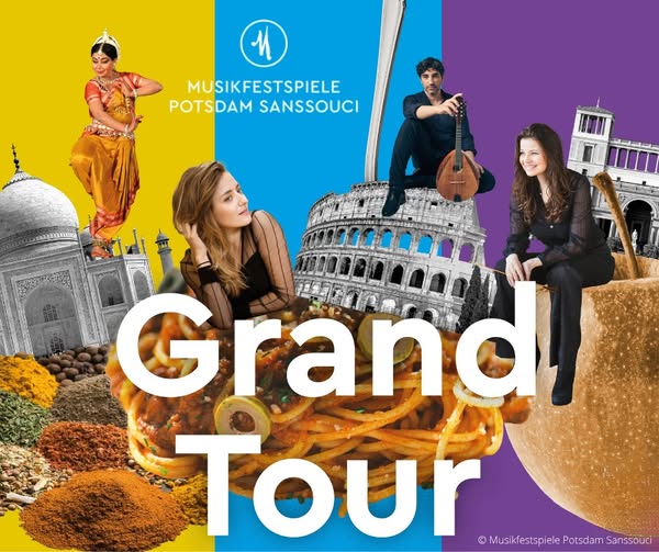 Grafik mit Schriftzug der Musikfestspiele und Opernszenen