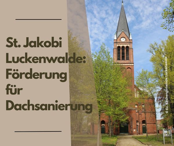 Grafik zeigt ein Foto der Jakobikirche und den Schriftzug zur Förderung