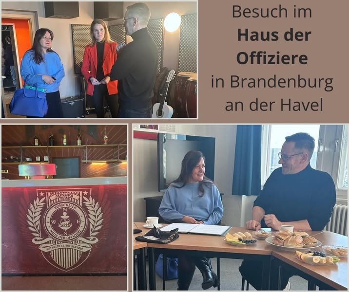 Grafik zeigt Fotos vom Termin im Haus der Offiziere