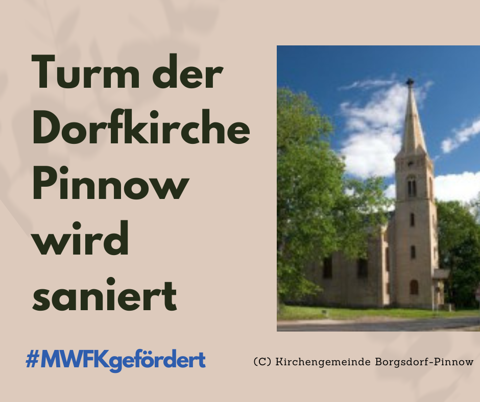 Grafik zeigt ein Foto der Kirche mit dem Schriftzug der Fördersumme