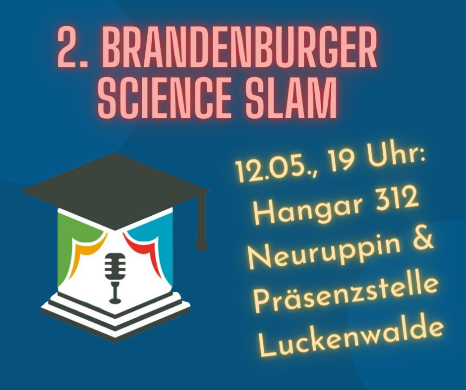 Zu sehen ist eine Grafik mit einer Bühne und dem Schriftzug Scince Slam