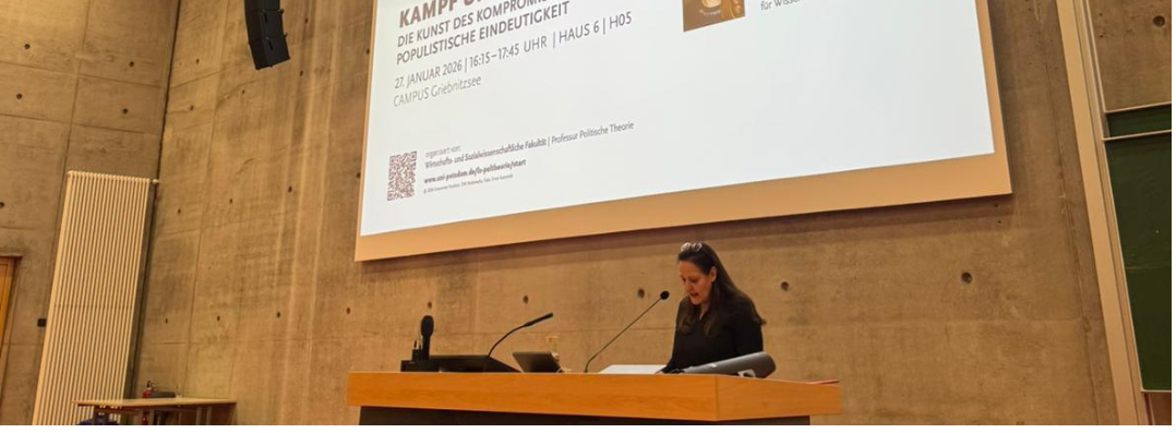 Bild: Vortrag Ministerin an UniP